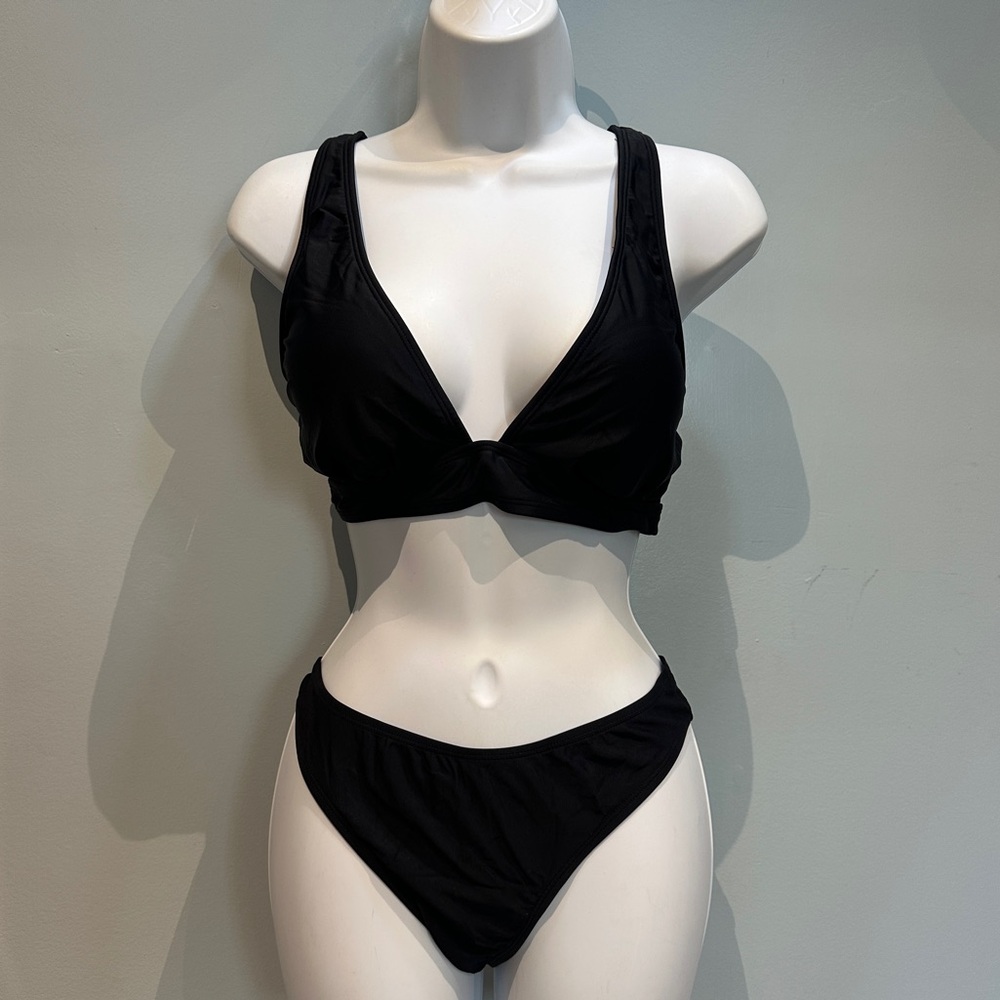 Cupshe Black Bikini Set Large New with Tags